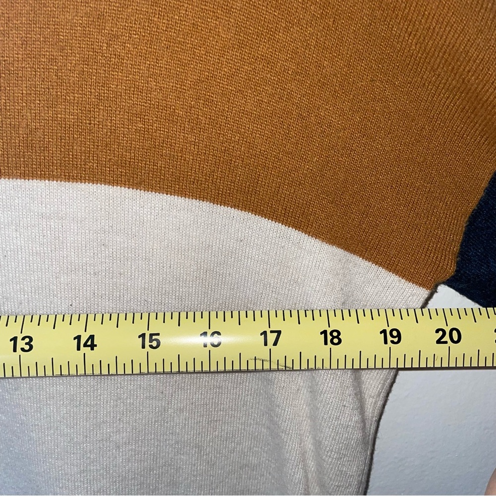 Madewell Ashbury Mockneck Sweater colorblock - Brown, Cream, and Navy - Picture 8 of 10